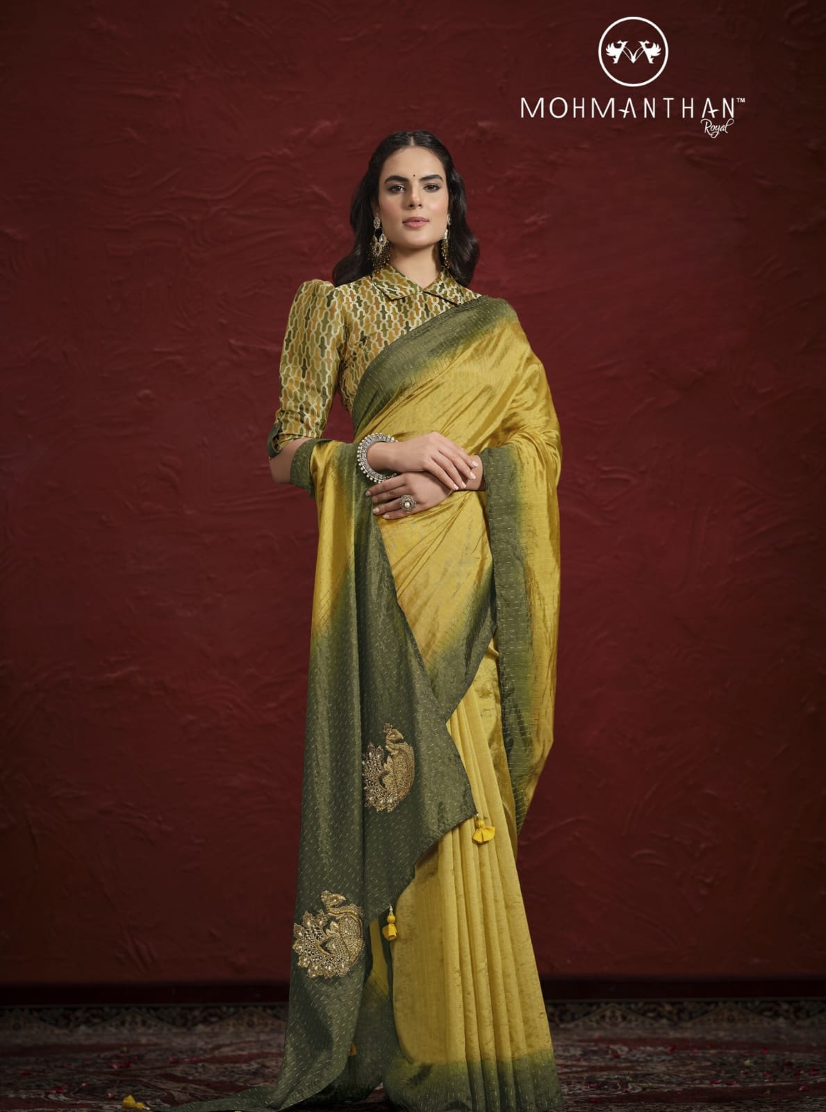 Yellow Dola Silk Saree