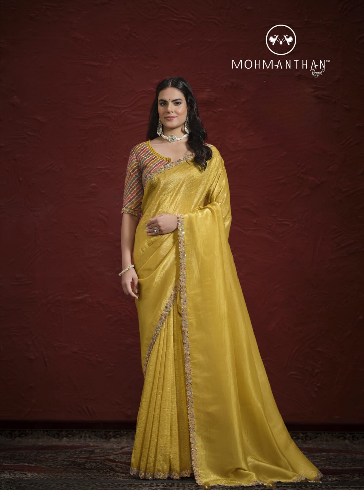 Yellow Paper Silk Saree