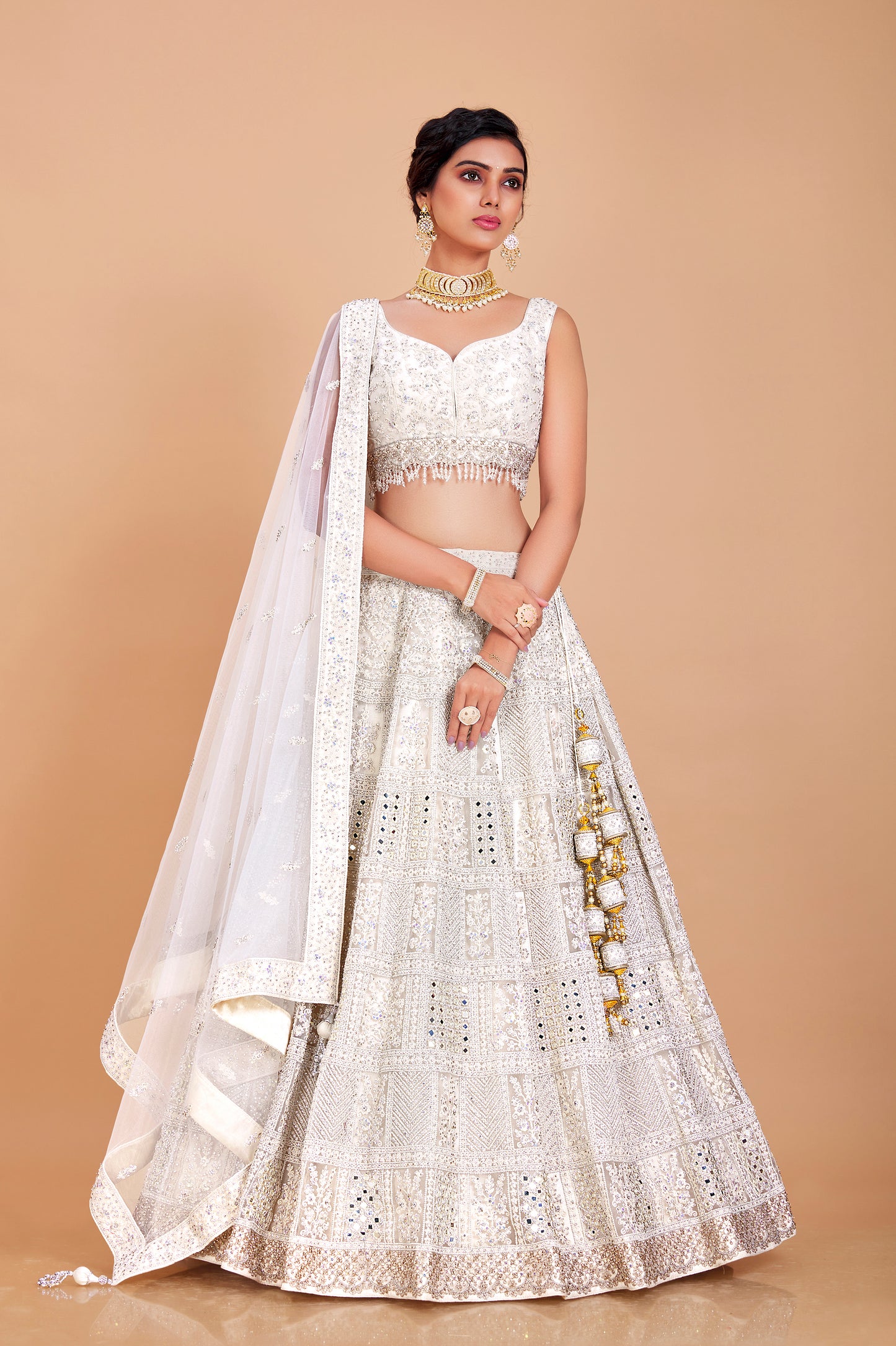 White Embroidered Lehenga