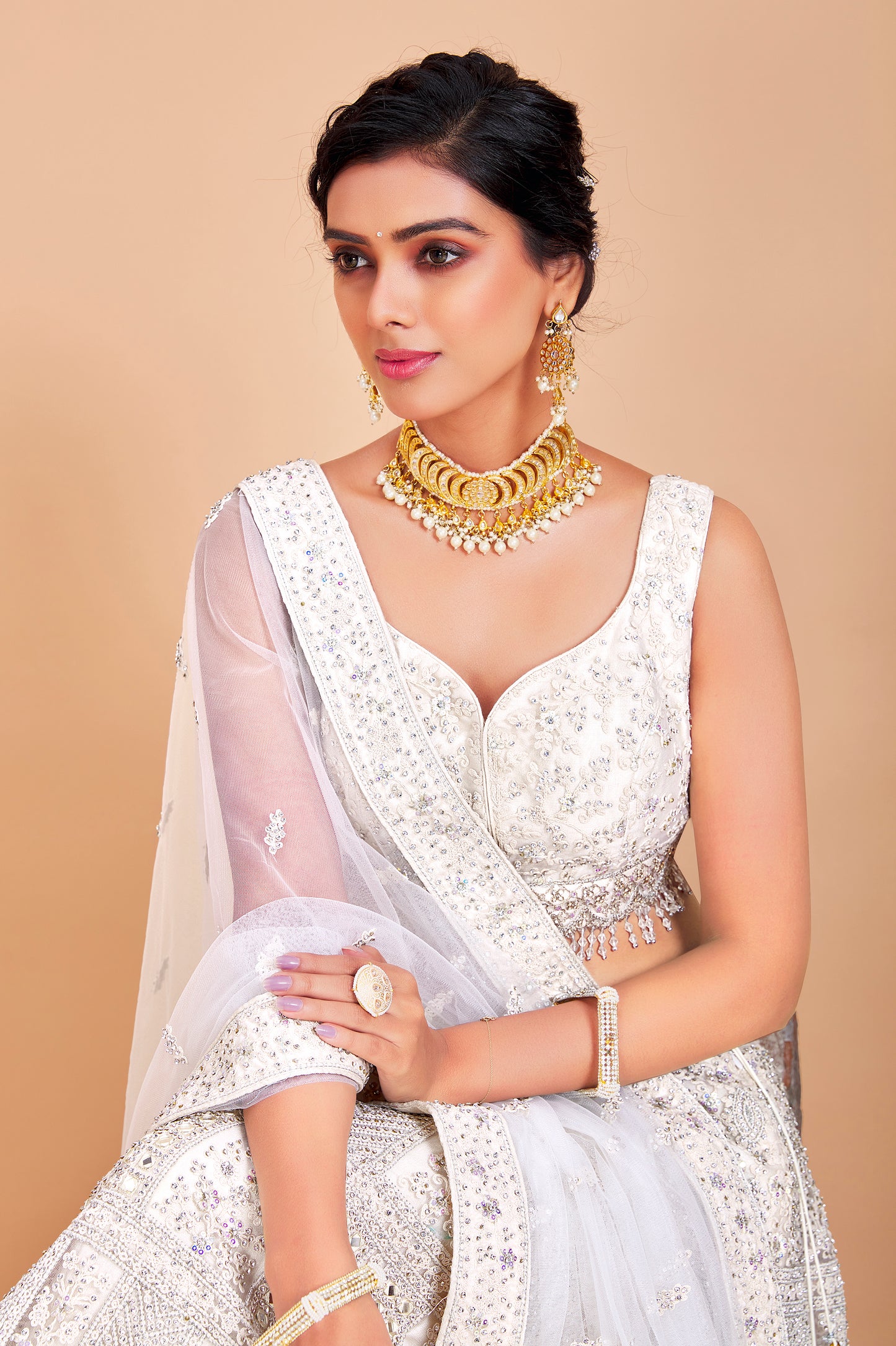 White Embroidered Lehenga