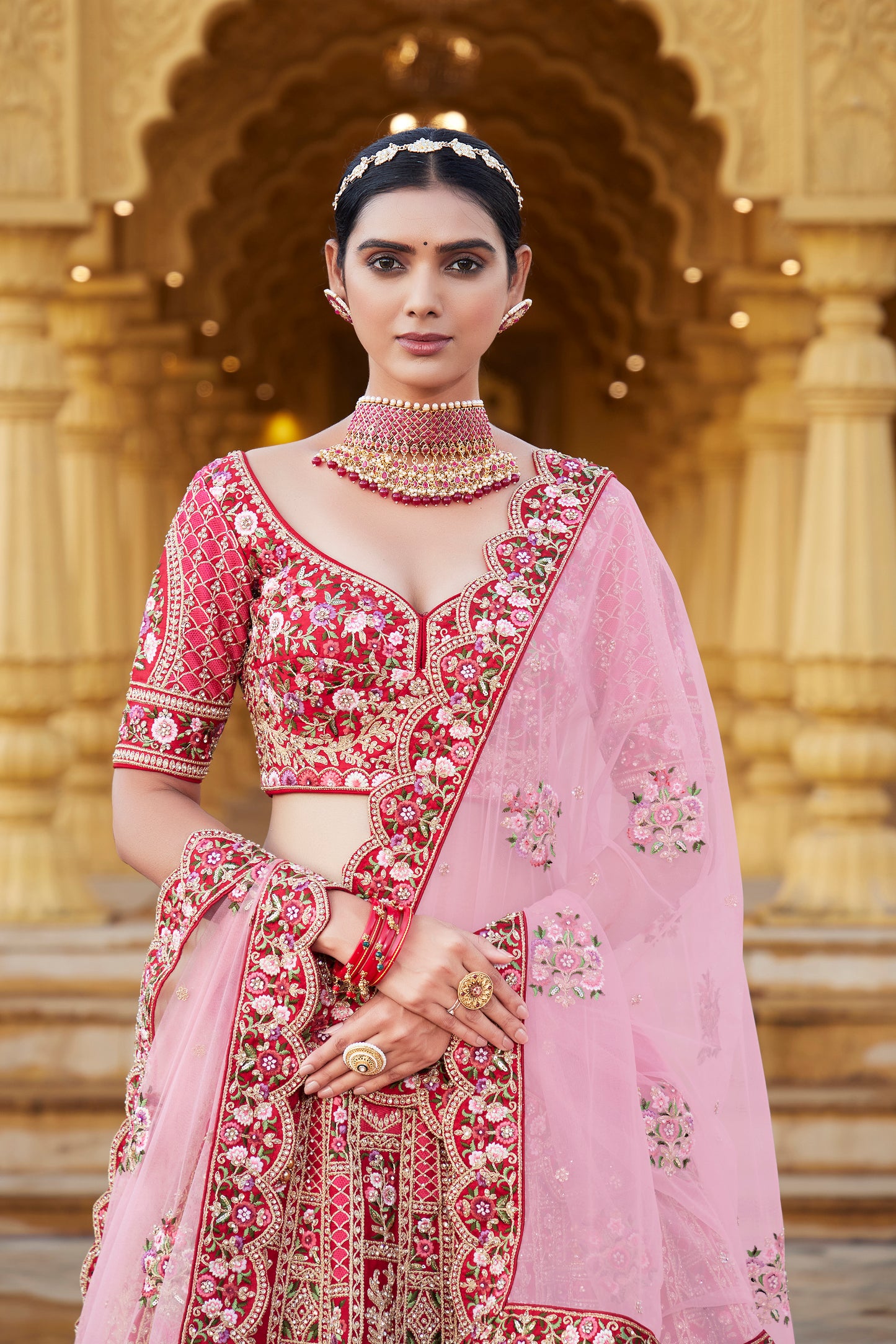 Barn Red Dreamy Bridal Lehenga