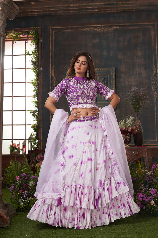 Purple Tie Dye Lehenga