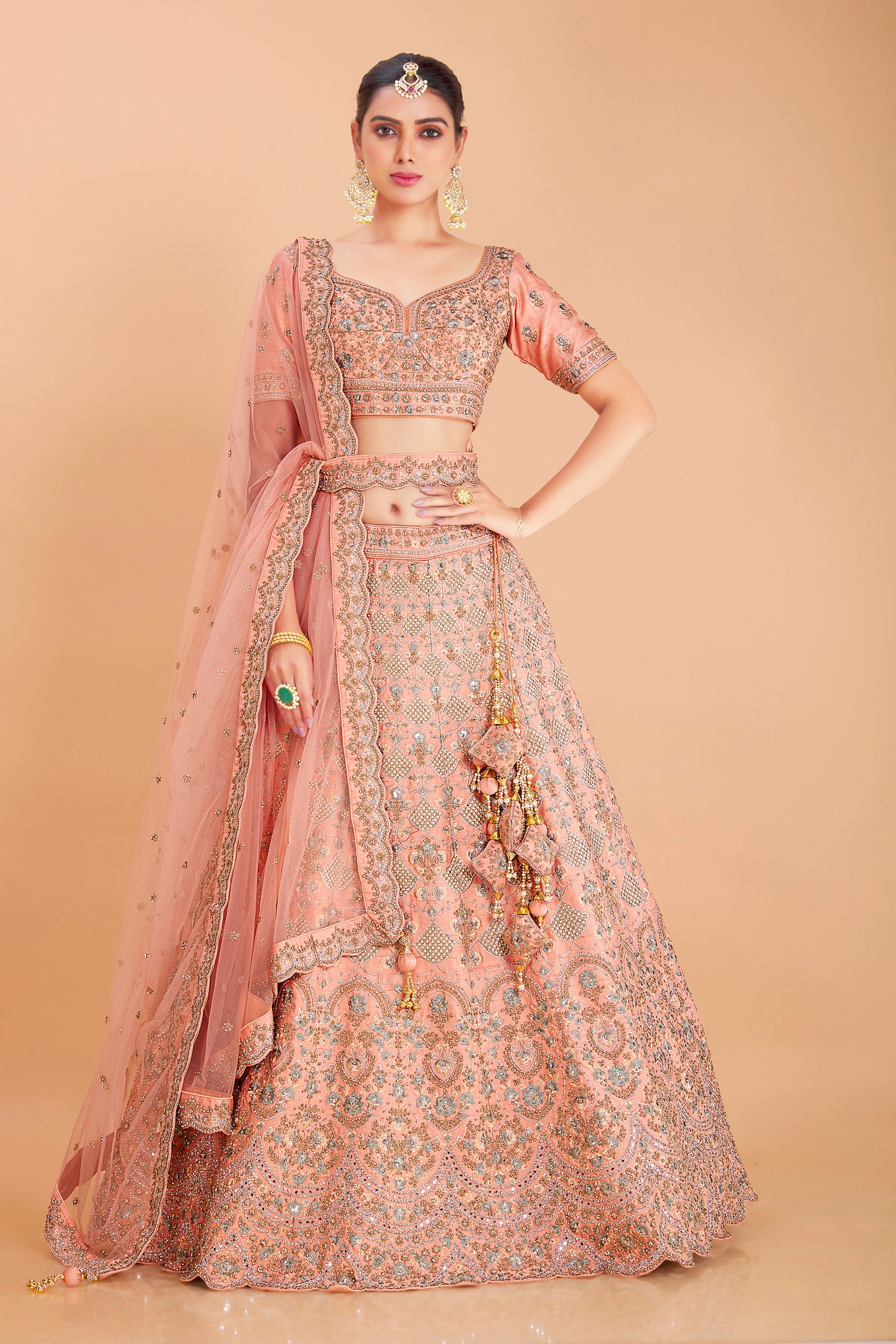 Pastel Pink Embroidered Lehenga