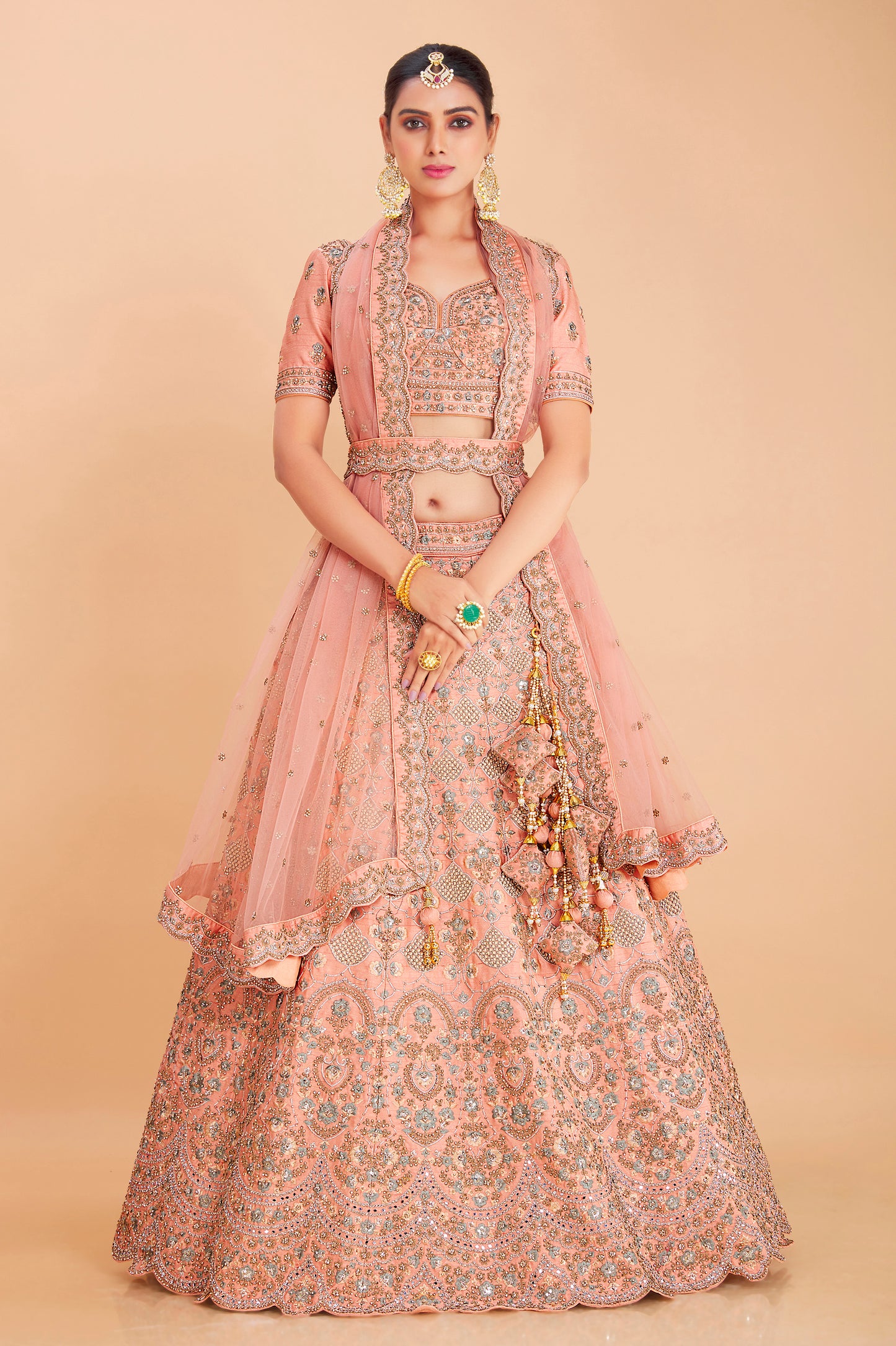 Pastel Pink Embroidered Lehenga