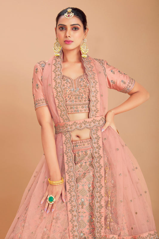 Pastel Pink Embroidered Lehenga