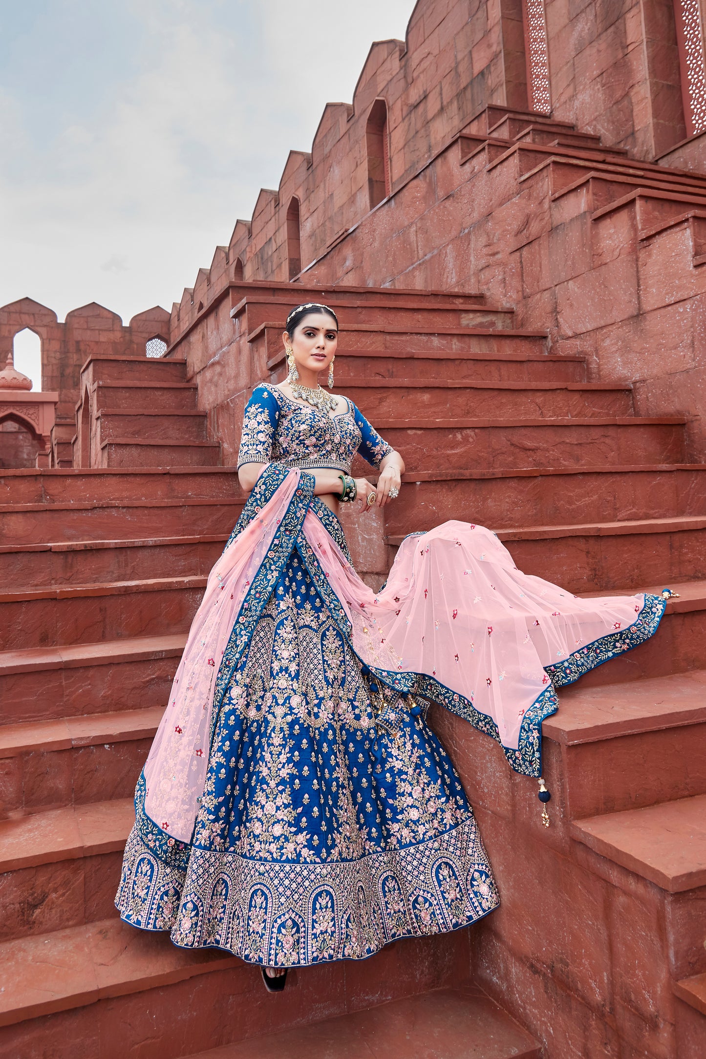 Cobalt Blue Dreamy Bridal Lehenga