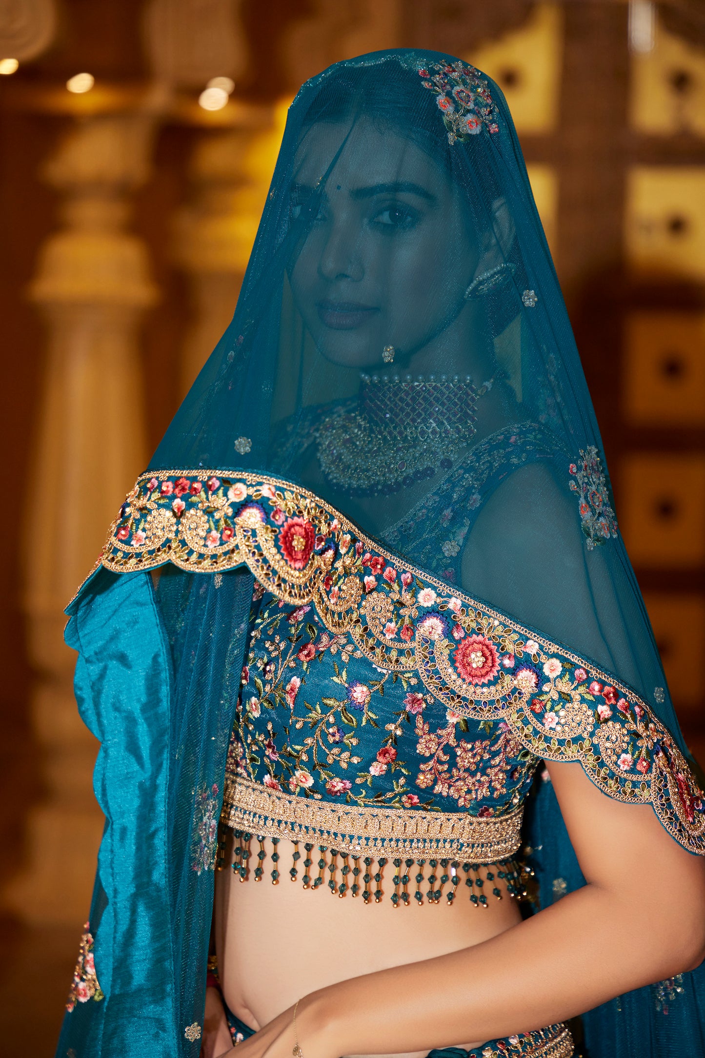 Peacock Green Dreamy Bridal Lehenga