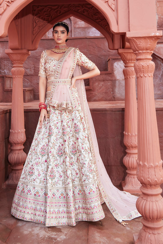 Creamy Pastel Bridal Lehenga