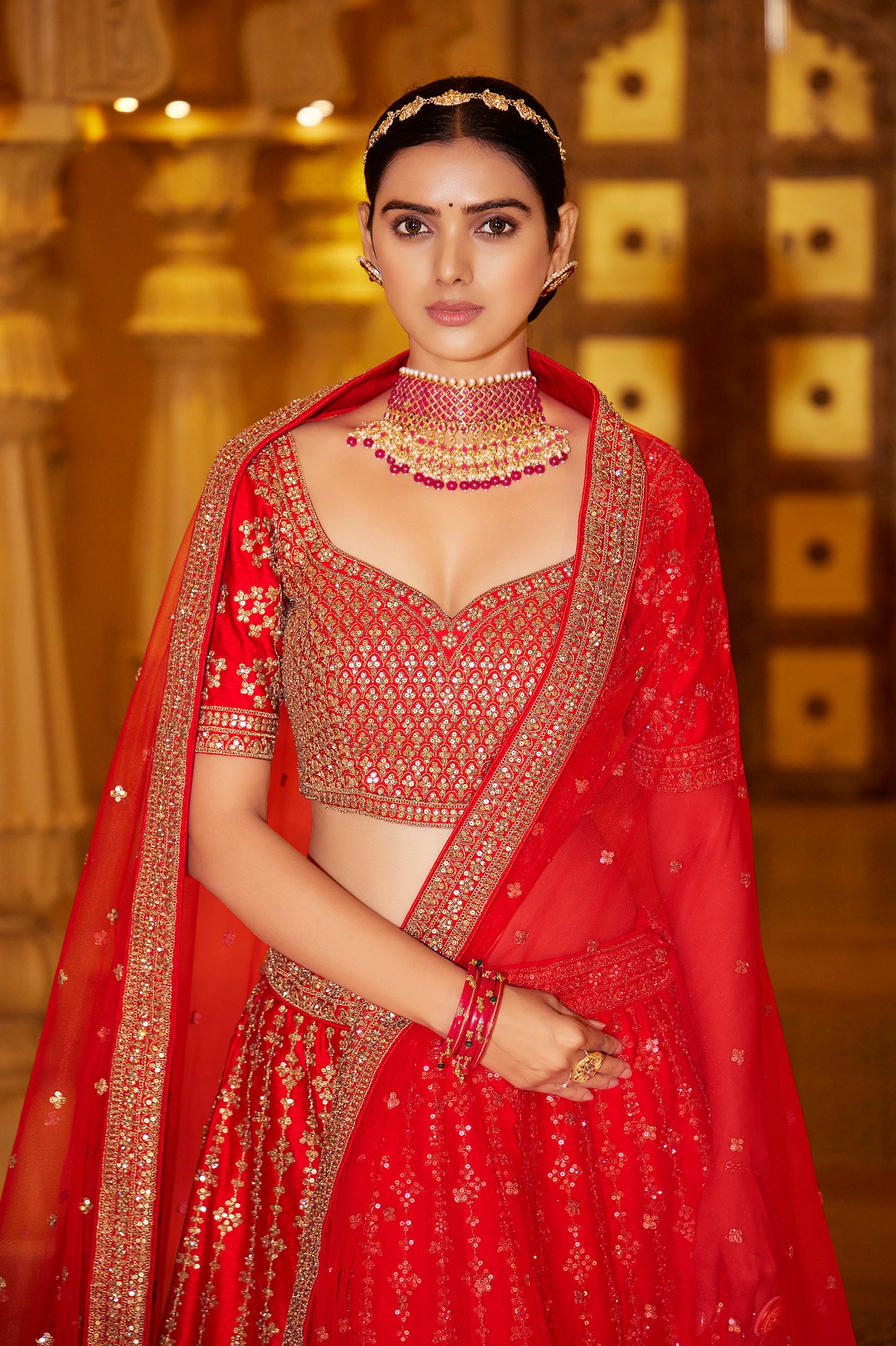 Red Dreamy Bridal Lehenga