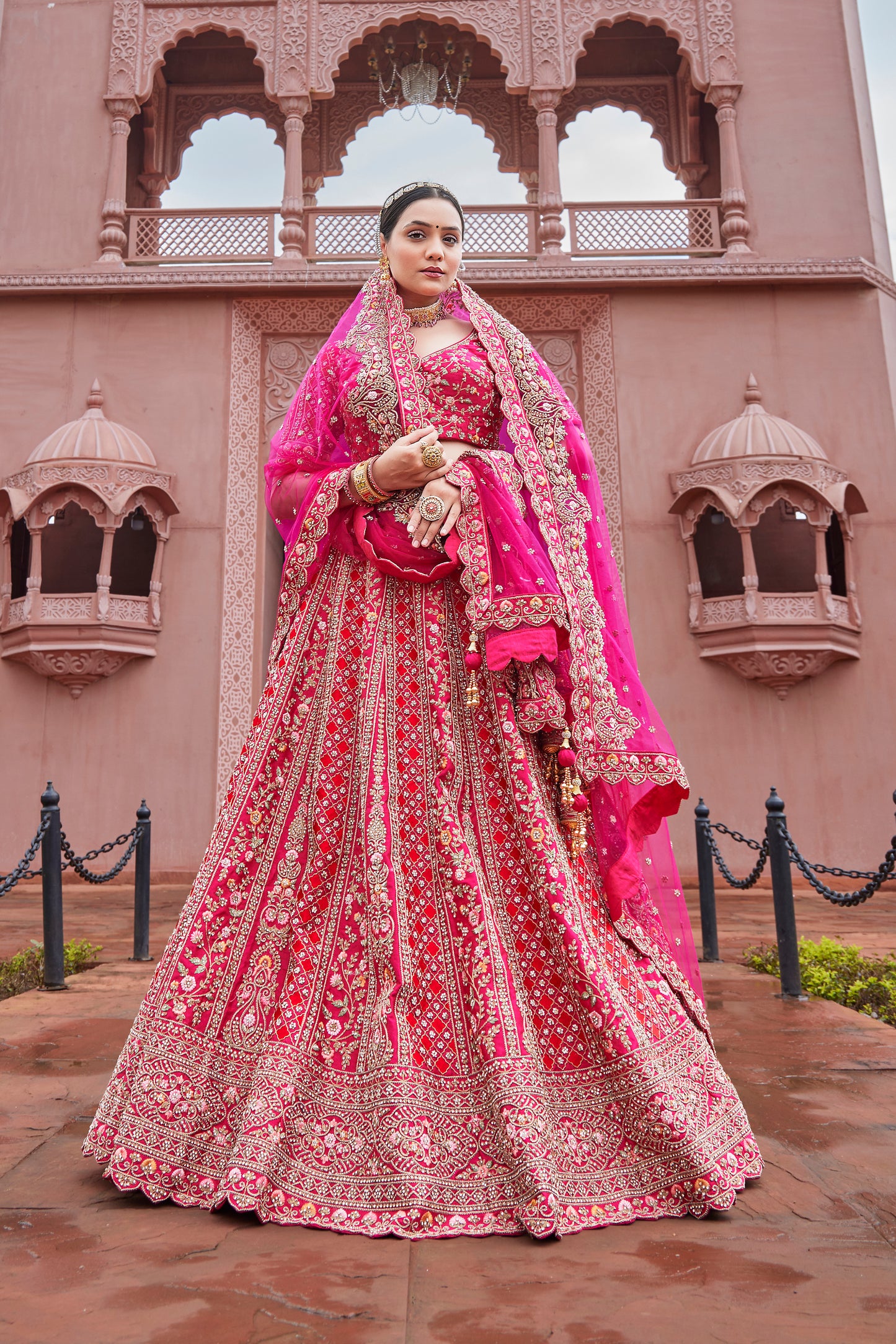 Fuchsia Pink Dreamy Bridal Lehenga