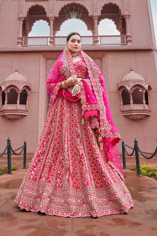 Fuchsia Pink Dreamy Bridal Lehenga