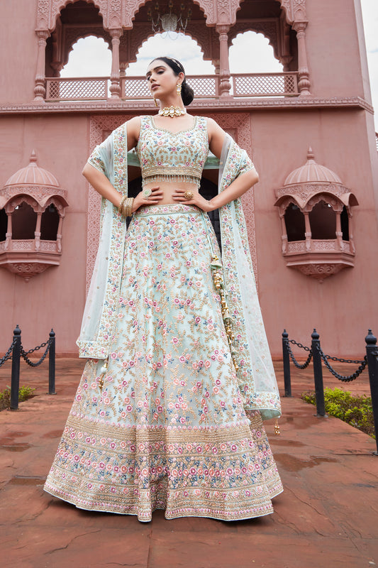 Swan White Dreamy Bridal Lehenga